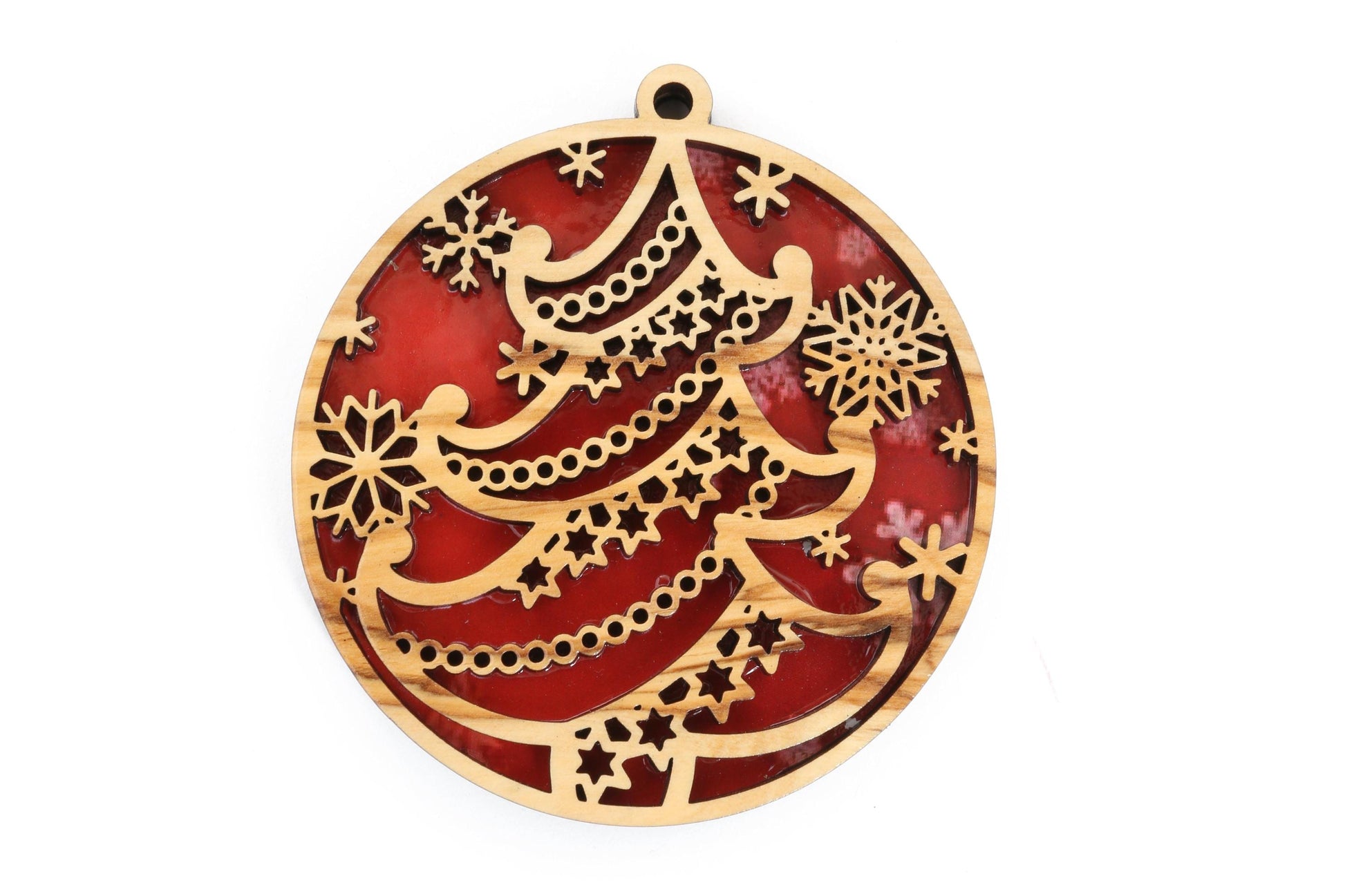 Olive Wood Ornament_ Christmas Tree in Circle