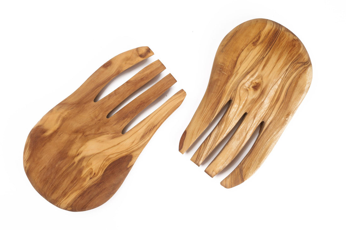 Olive Wood Salad Hands