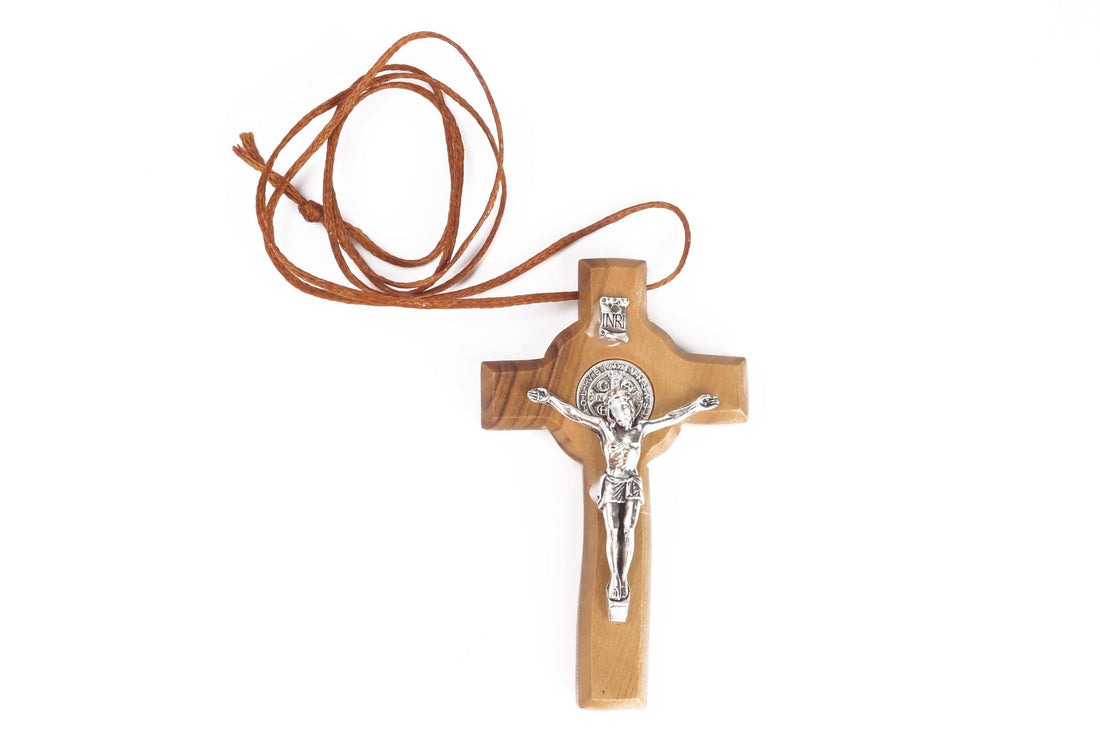 Olive Wood Pendant_ St. Benedict Cross