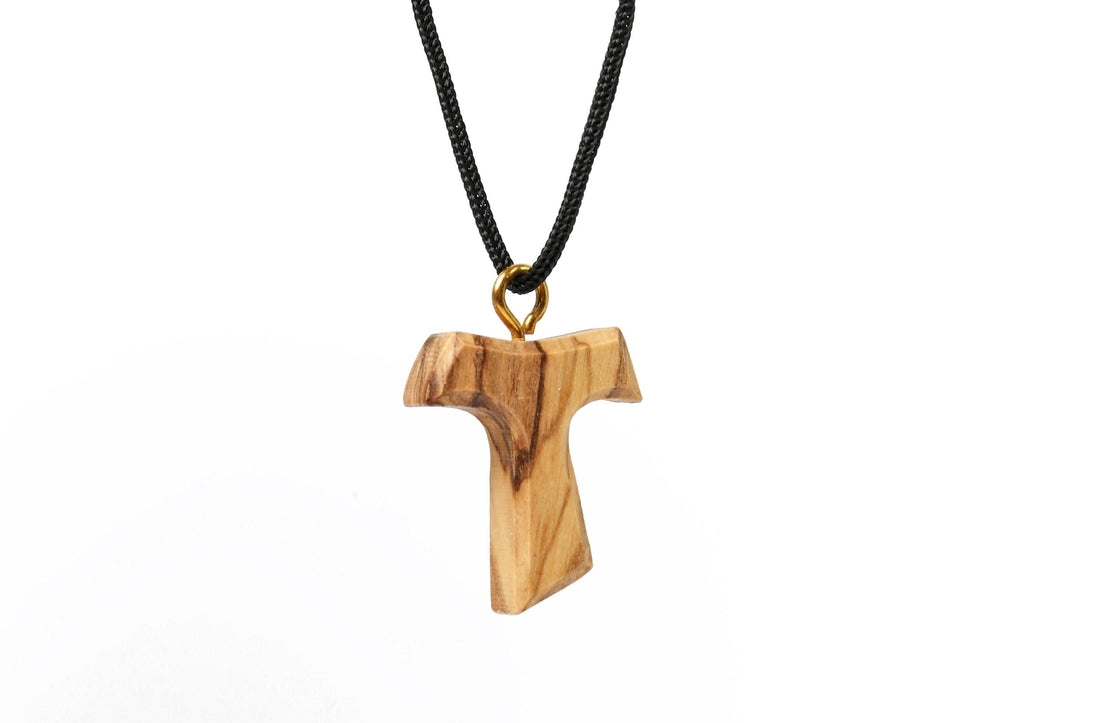 Olive Wood Pendant_ Tau Cross
