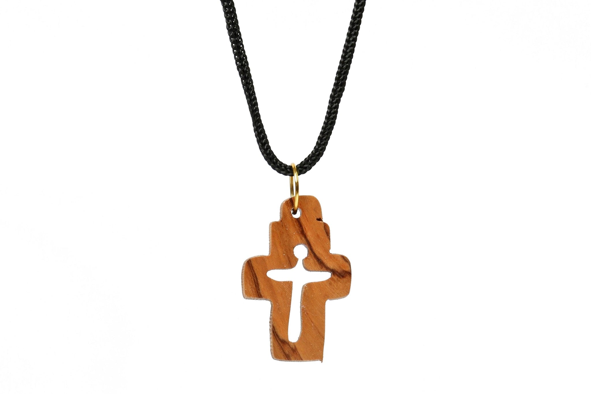 Olive Wood Pendant_ Hollow Cross