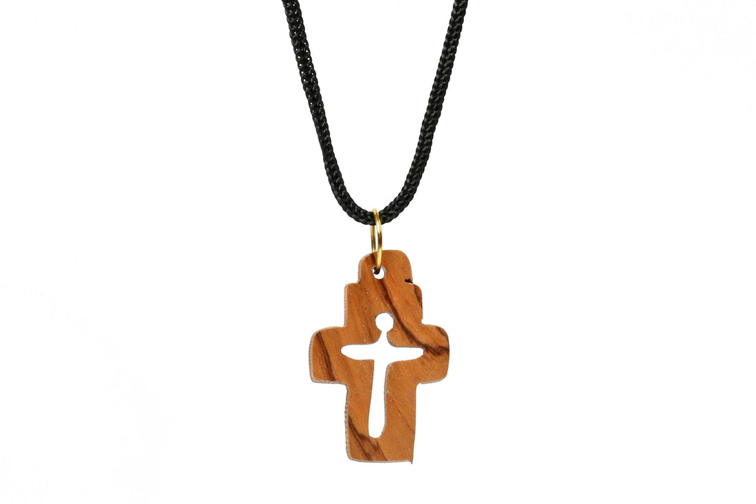 Olive Wood Pendant_ Hollow Cross