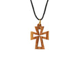 Olive Wood Pendant_ Hollow Maltese Cross