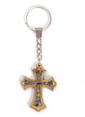 Olive Wood Keychain_ Cross with Mother of Pearl Interior