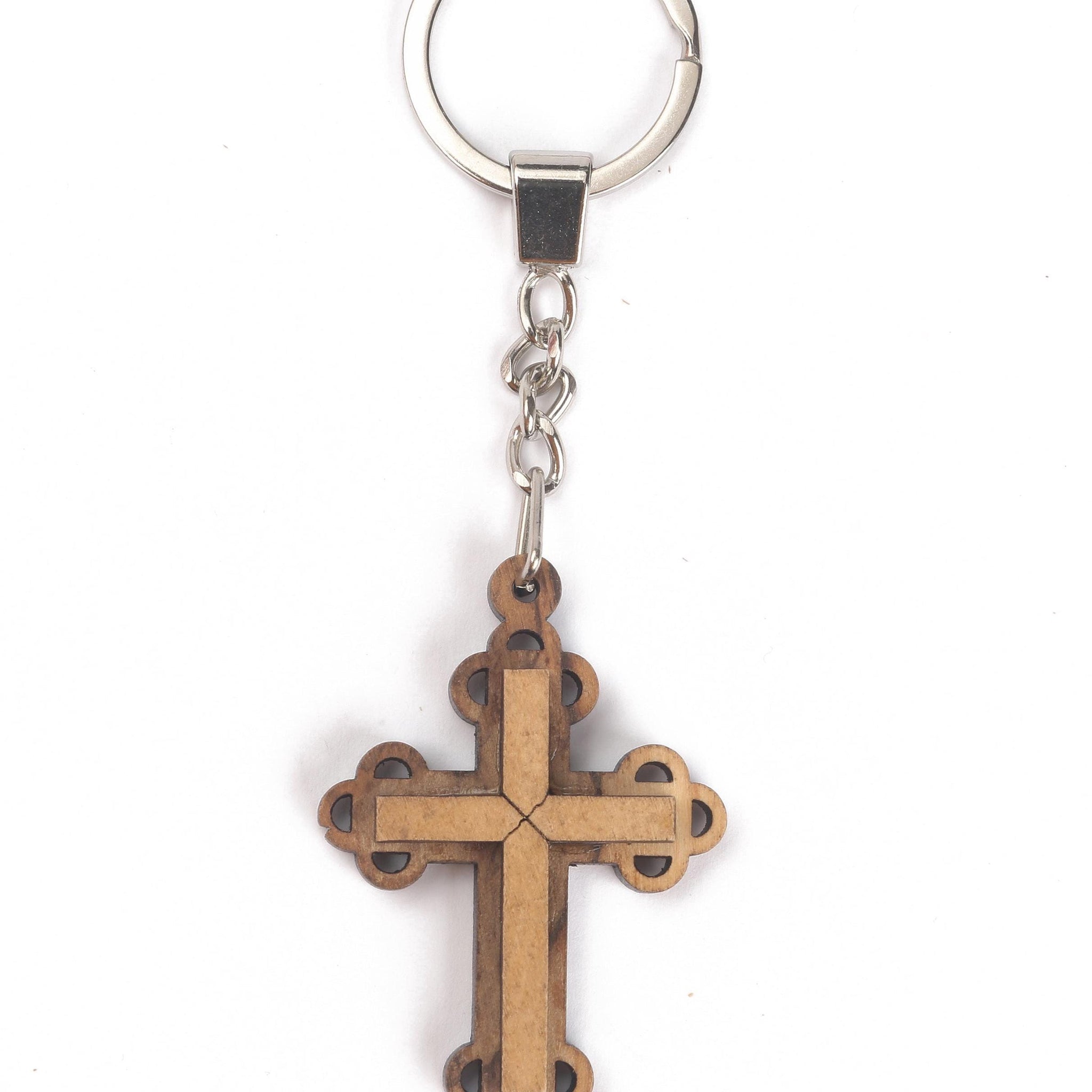 Olive Wood Keychain_ Roman Cross