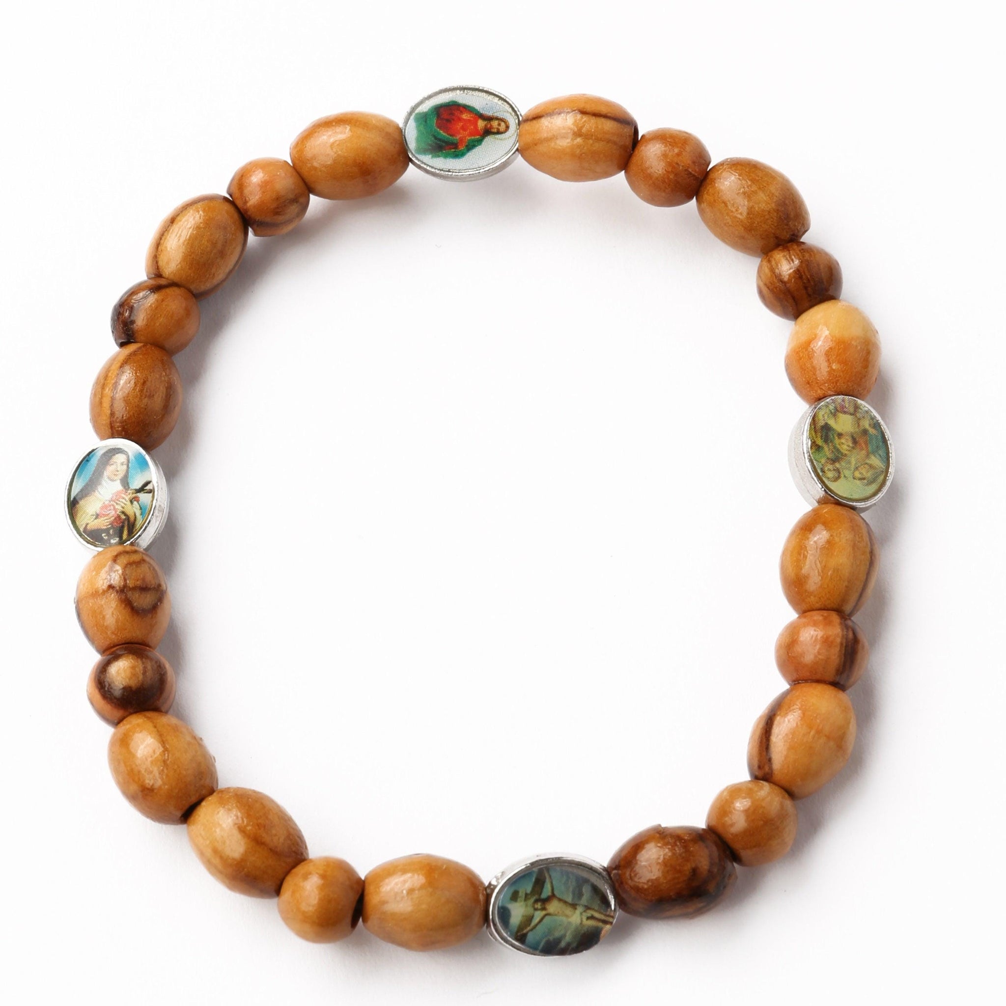 Olive Wood Bracelet_ 4 Saints Icons