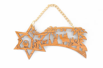 Olive Wood Ornament_ Nativity Story in Star of Bethlehem