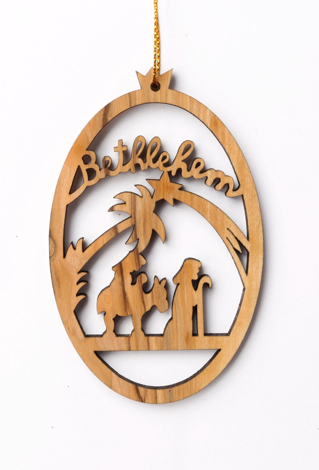 Olive Wood Ornament_ Flight to Egypt