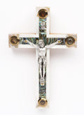 Mother of Pearl Latin Cross_ Silver Oxide Crucifix and Four Holy Objects Lenses