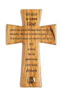 Olive Wood Cross_ Laser-engraved God's Grace