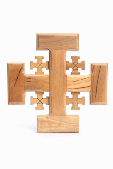 Olive Wood Cross_ Jerusalem Cross