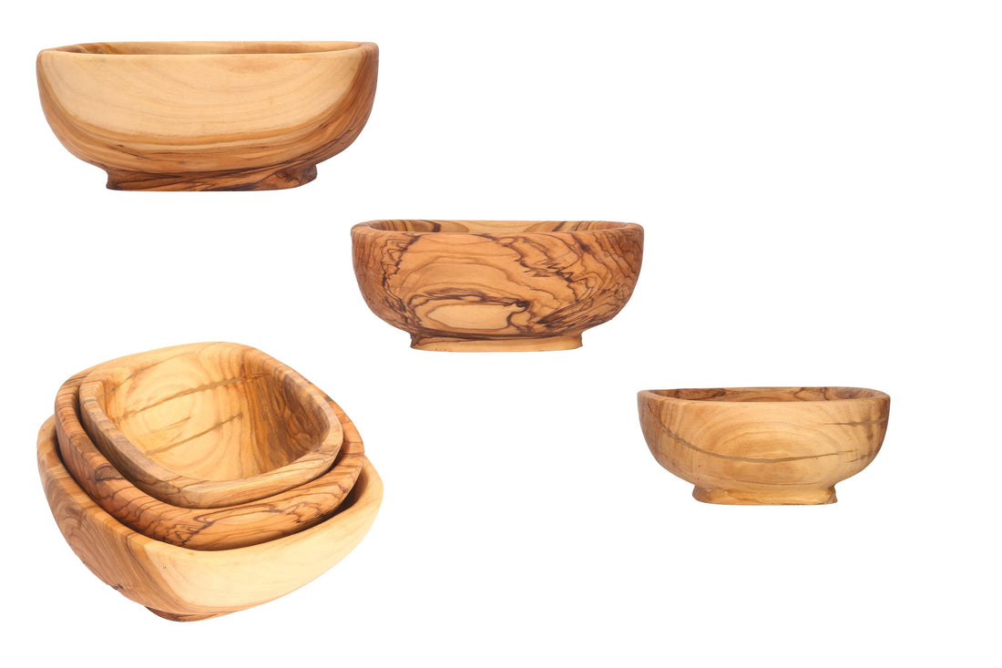 Olive Wood Serving Bowl_ Three Pieces
