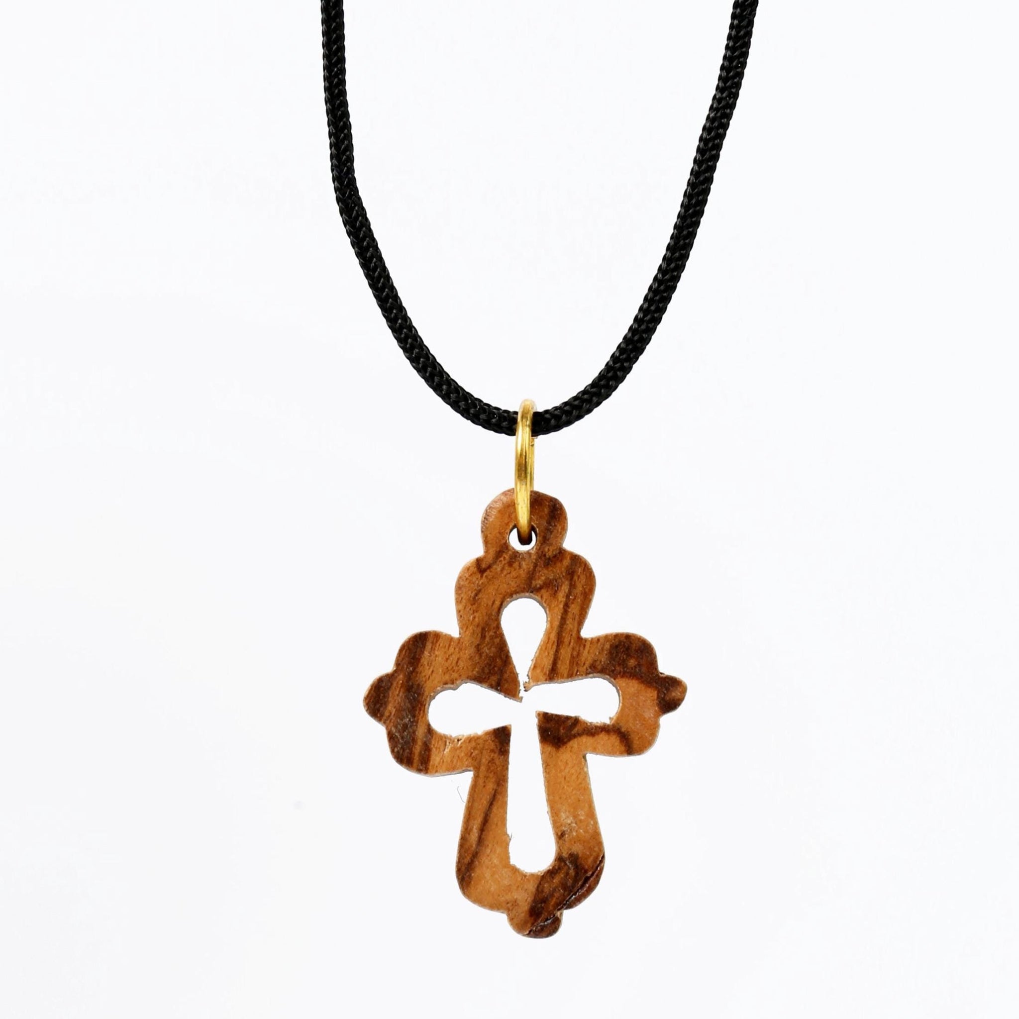 Olive Wood Pendant_ Hollow Roman Cross