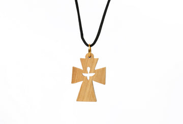 Olive Wood Pendant_ Cross with Hollow Holy Spirit