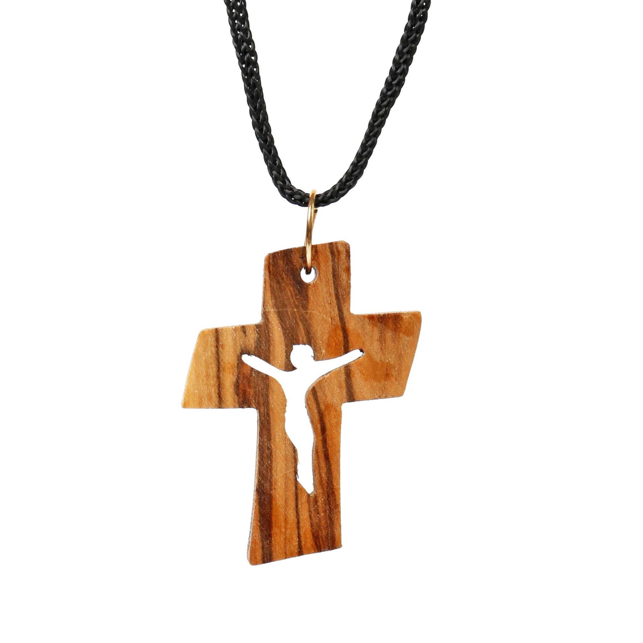 Olive Wood Pendant_ Cross Hollow Crucifix