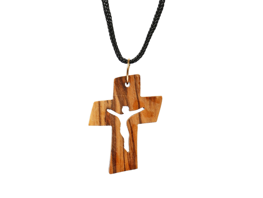 Olive Wood Pendant_ Cross Hollow Crucifix