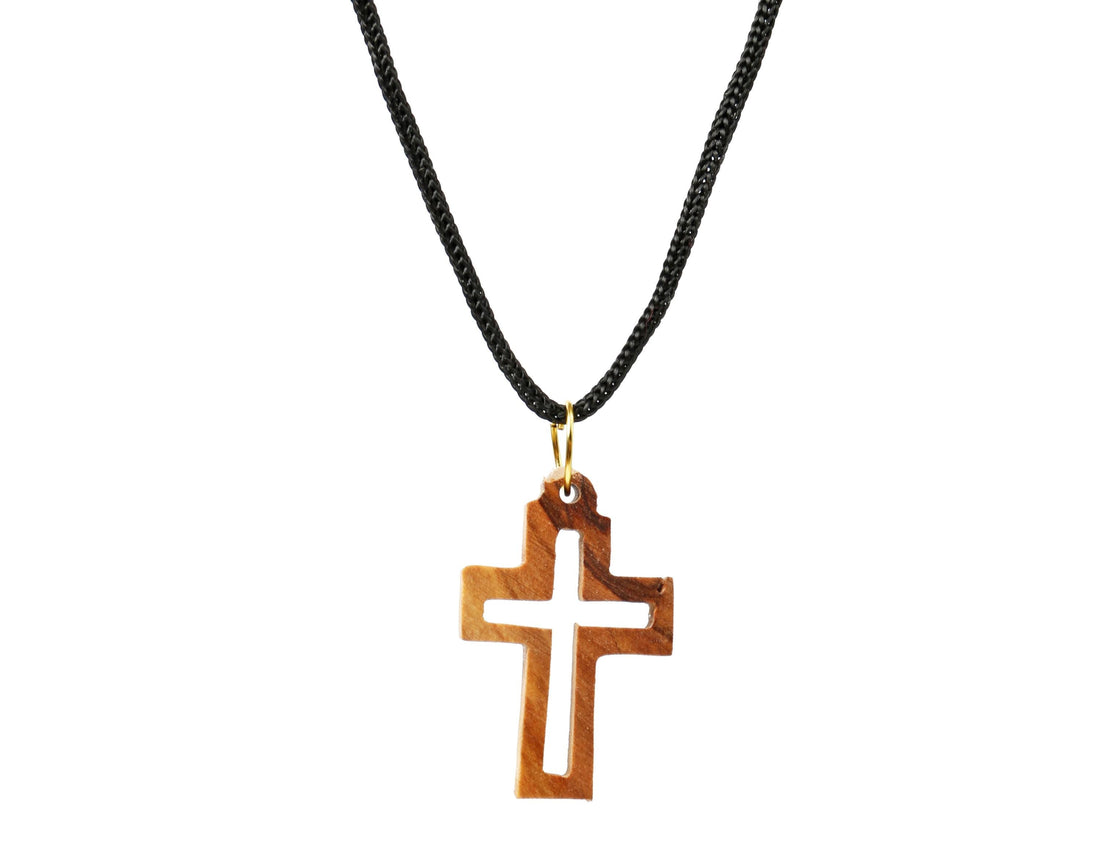 Olive Wood Pendant_ Hollow Latin Cross