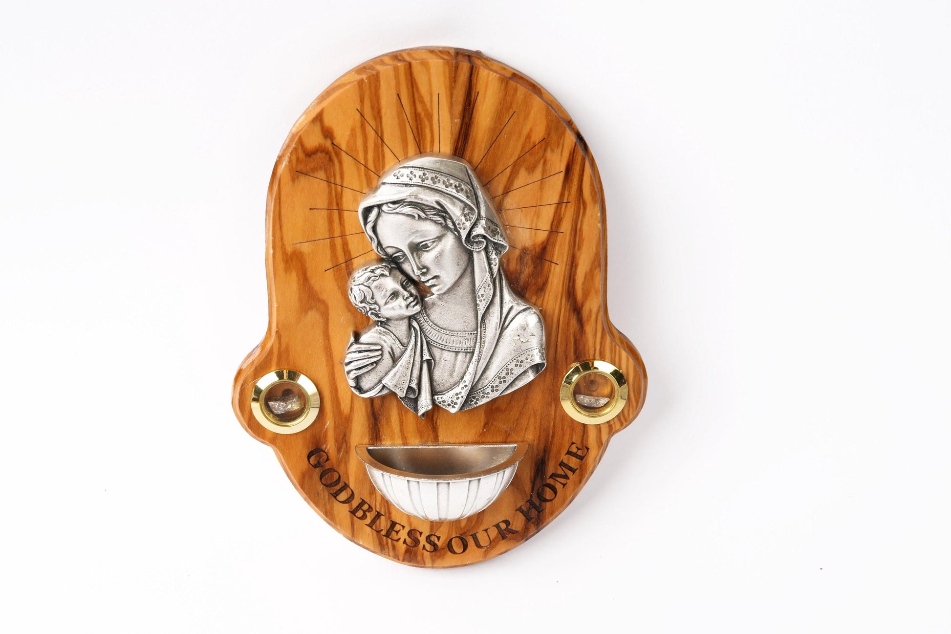 Olive Wood_Virgin Mary and Baby Jesus Plaque
