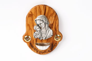 Olive Wood_Virgin Mary and Baby Jesus Plaque