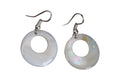 Earring_Sterling Silver Mother of Pearl Circle