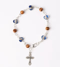 Olive Wood Bracelet_ Blue Hearts