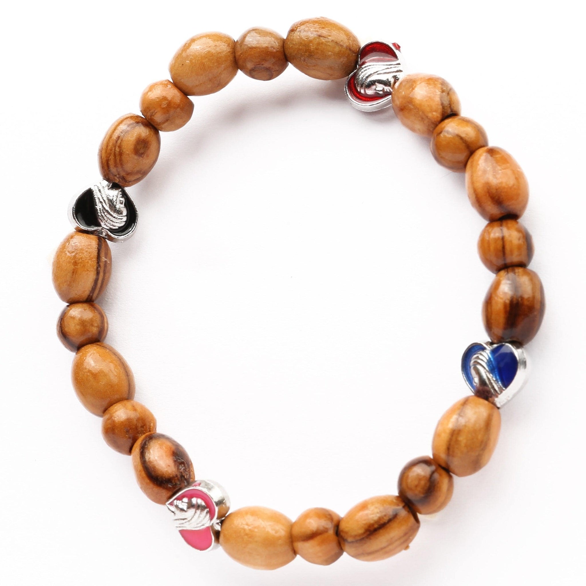 Olive Wood Bracelet_ 4 colours Hearts