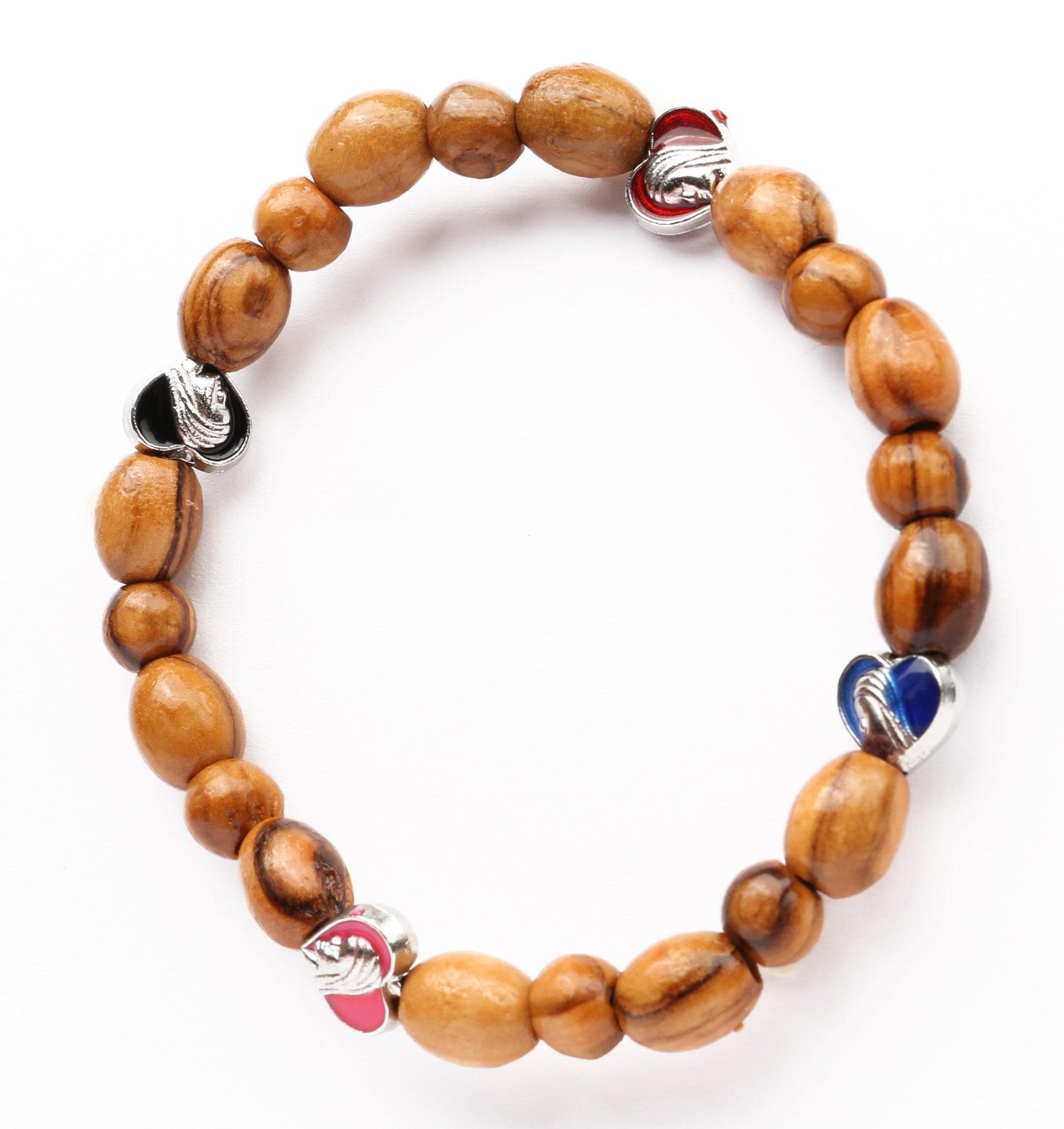 Olive Wood Bracelet_ 4 colours Hearts